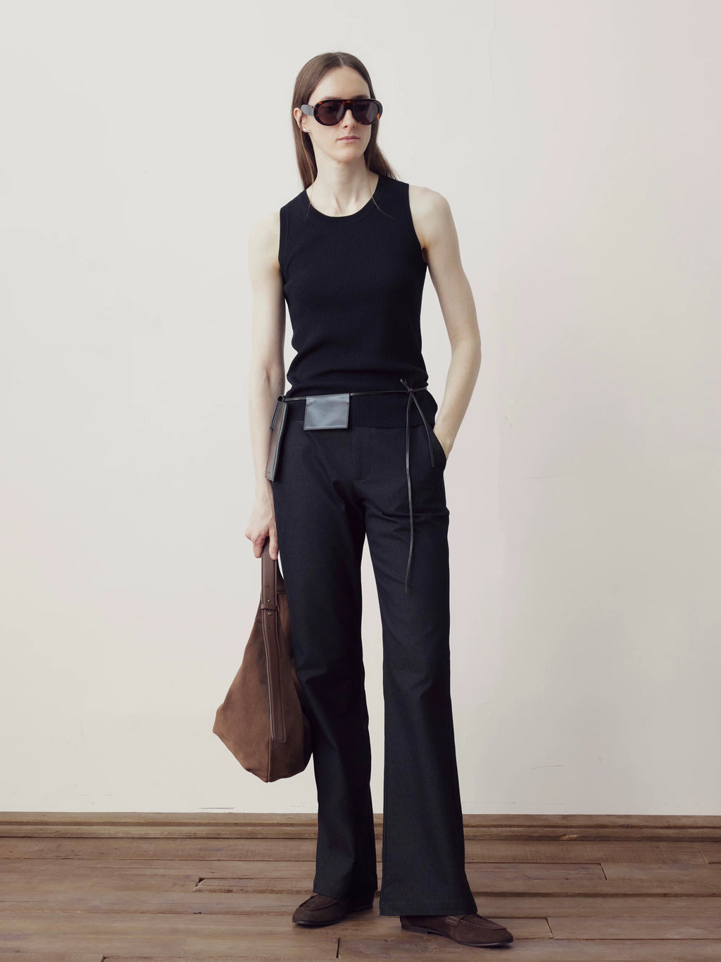 COLN Low-rise Flared Slacks