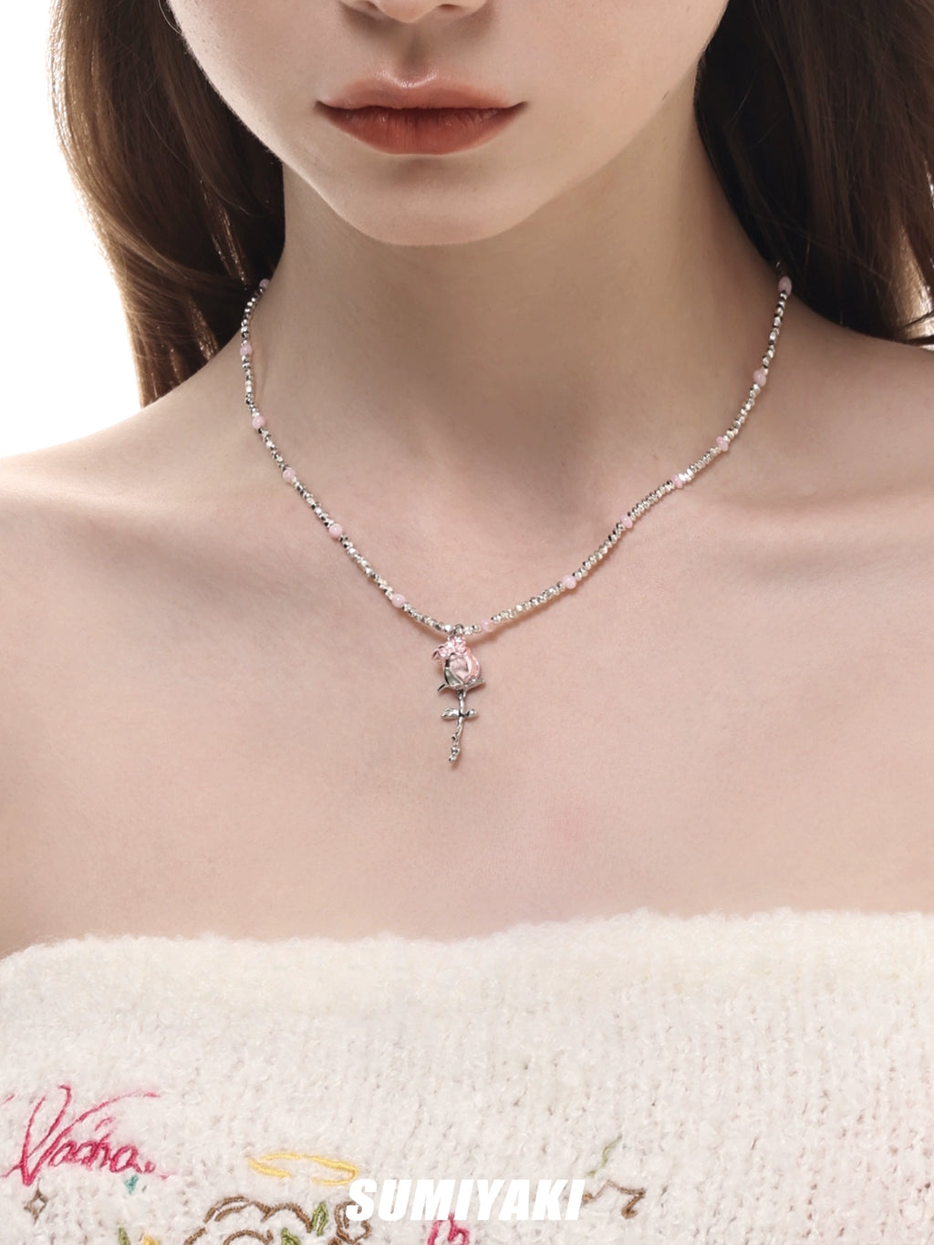 SUMIYAKI Beaded Color Matching Necklace Lock