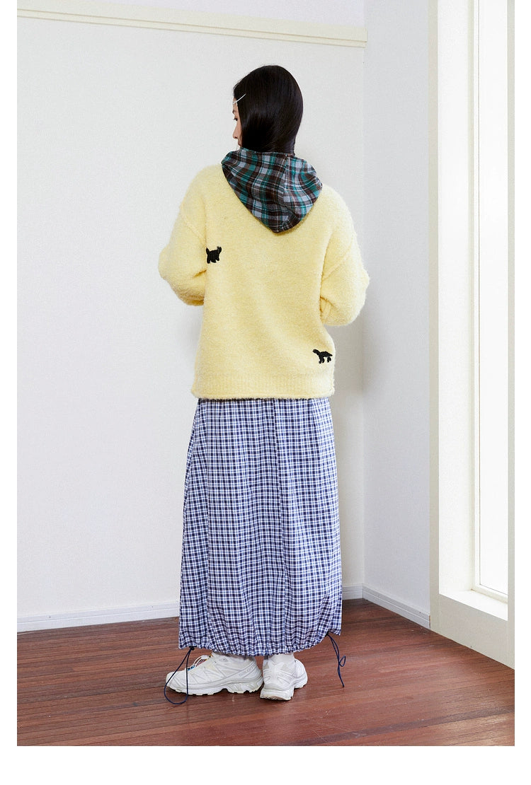 MoodLikeMe Plaid Shawl Headscarf Hat