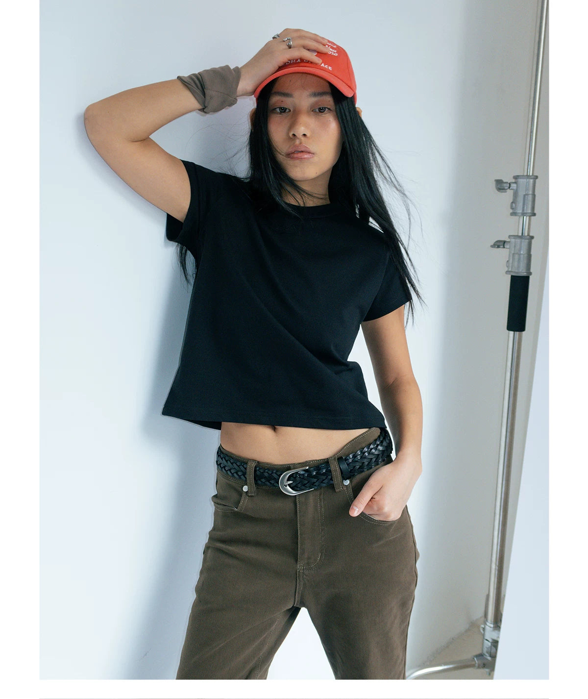 FUNKYFUN Front Shoulder Simple Loose Tee