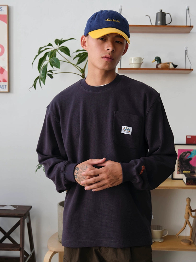Battles Waffle Embroidery Bottom Long Sleeve