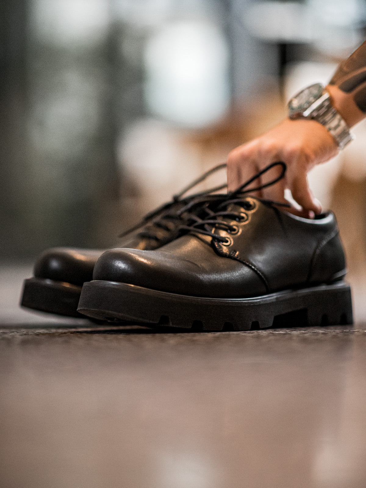 Madden black high-end leather derby shoes