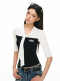 Ariseism Retro Splicing Slim Versatile Tee