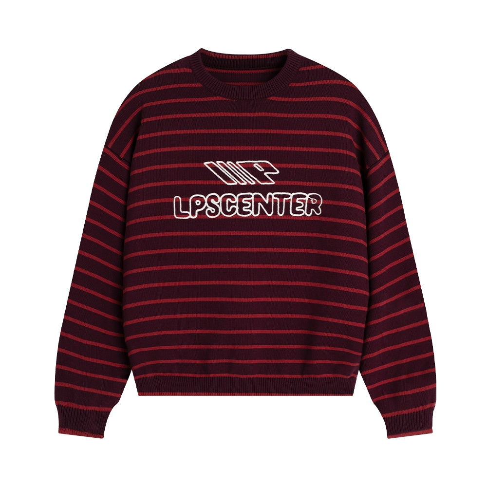 Loopsoon Chain Embroidered Striped Sweater