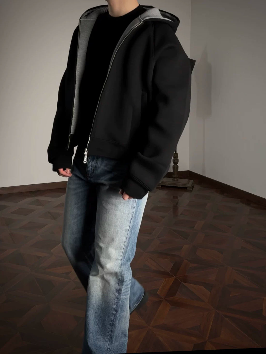 AMBSOM Casual Versatile Zip Hooded Sweater