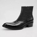 SHENLV STUDIO Top Cowhide High Heel Pointed Chelsea Boots