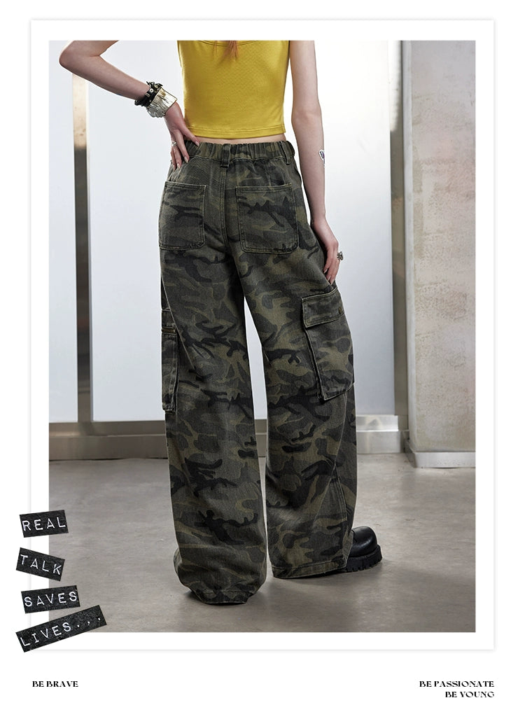 UNIFREE Camouflage Retro Casual Overalls