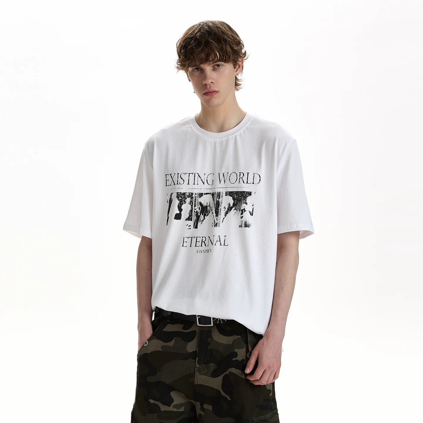 A PUEE PUEE Vintage Street Style Printed T-Shirt – Loose Fit
