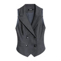 LLROGE Striped Sleeveless Suit Vest Skirt Suit