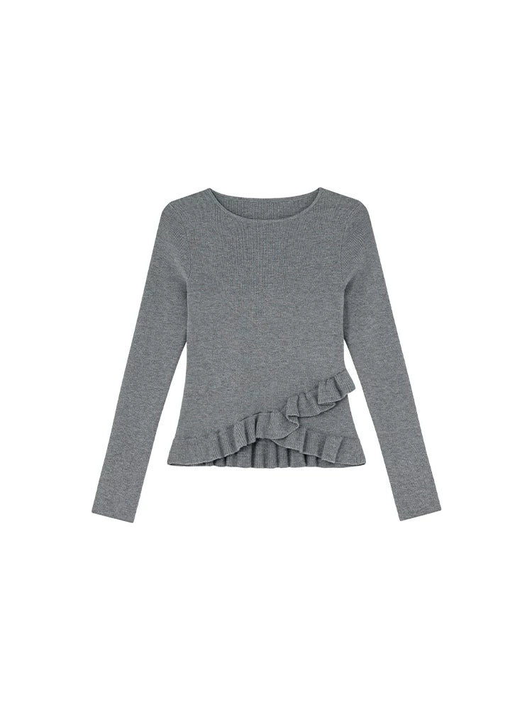 Kano Irregular Fungus Edge Knitted Bottoming Shirt