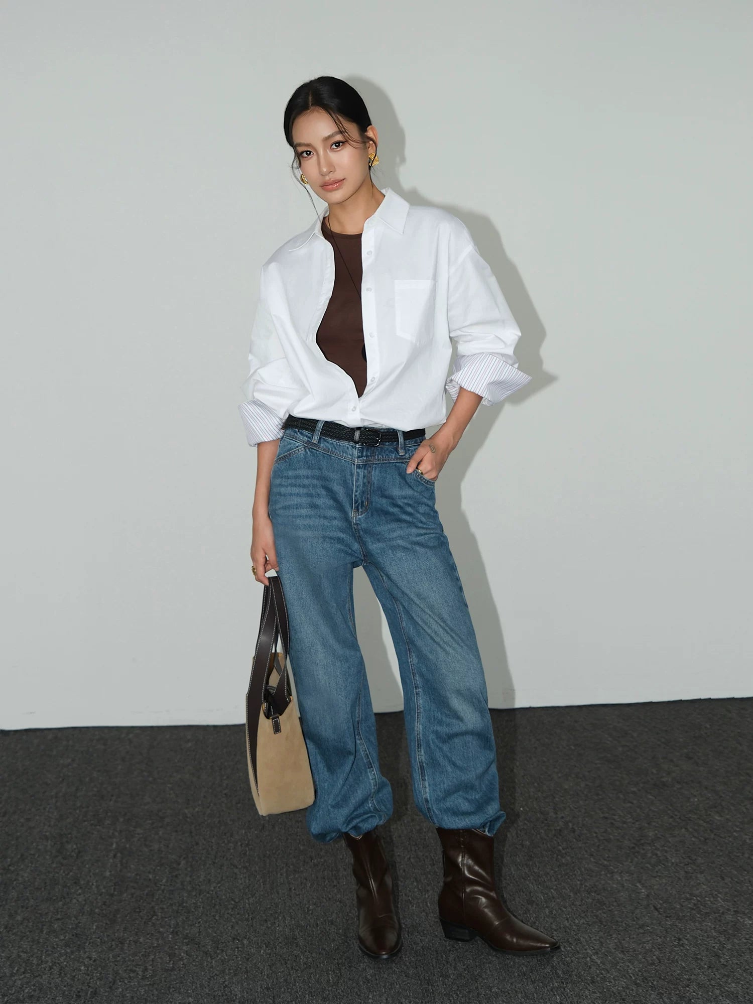 NEVA HU Casual Loose Long-sleeved Shirt