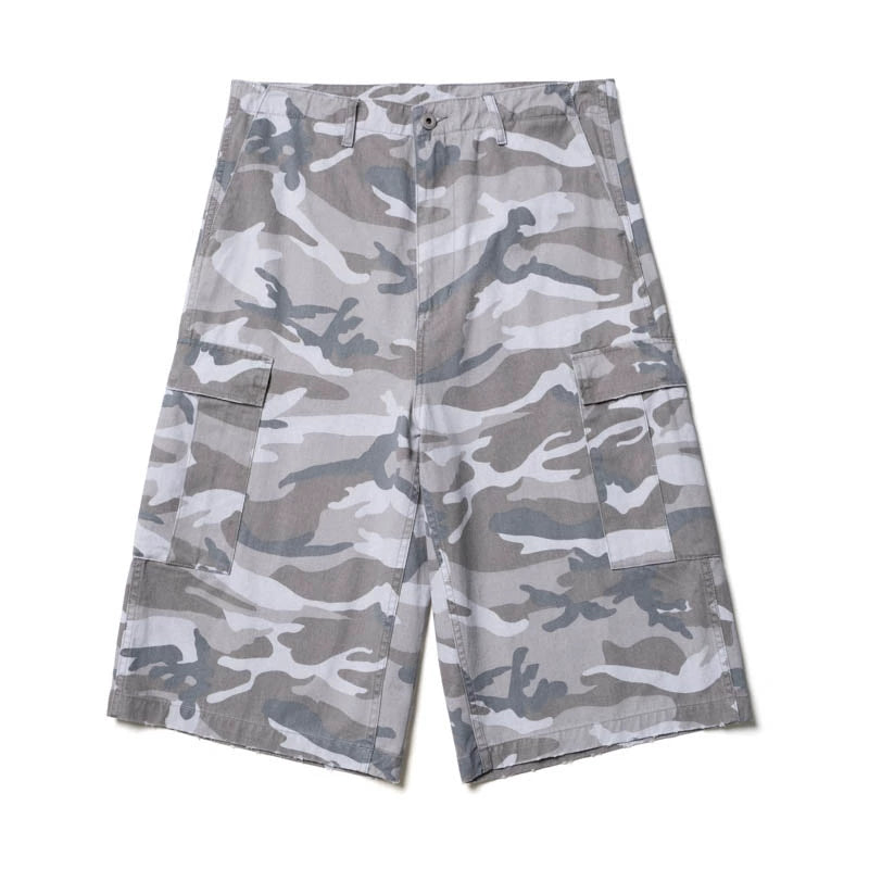 SUPERTOFU Worn Old Camouflage Twill Cropped Pants
