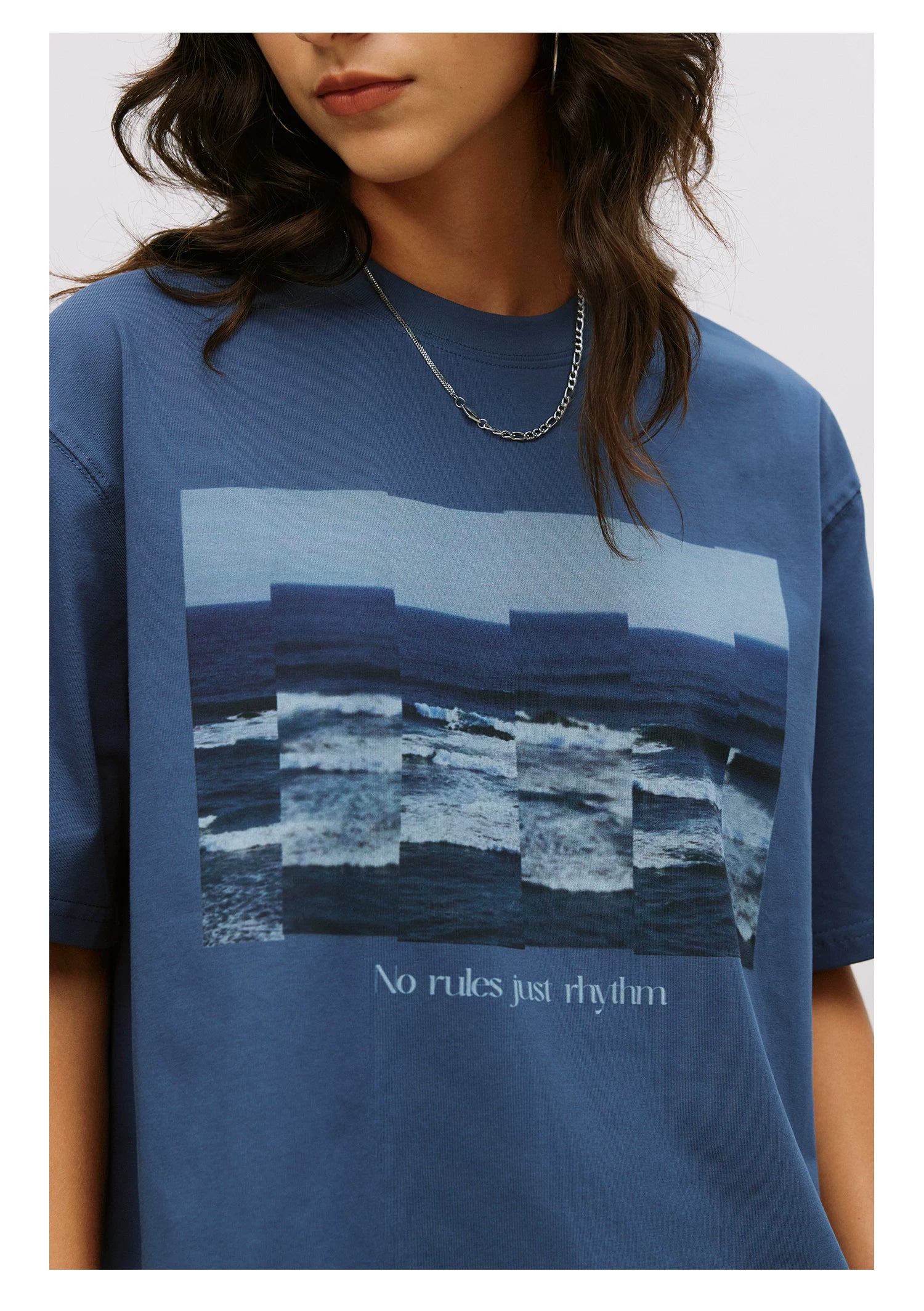 LR MADE Collage Sea View Pattern Casual Tee