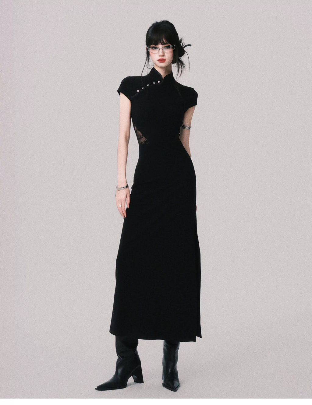 LULUSWINGS Lace Stitching Slim-fitting Dress