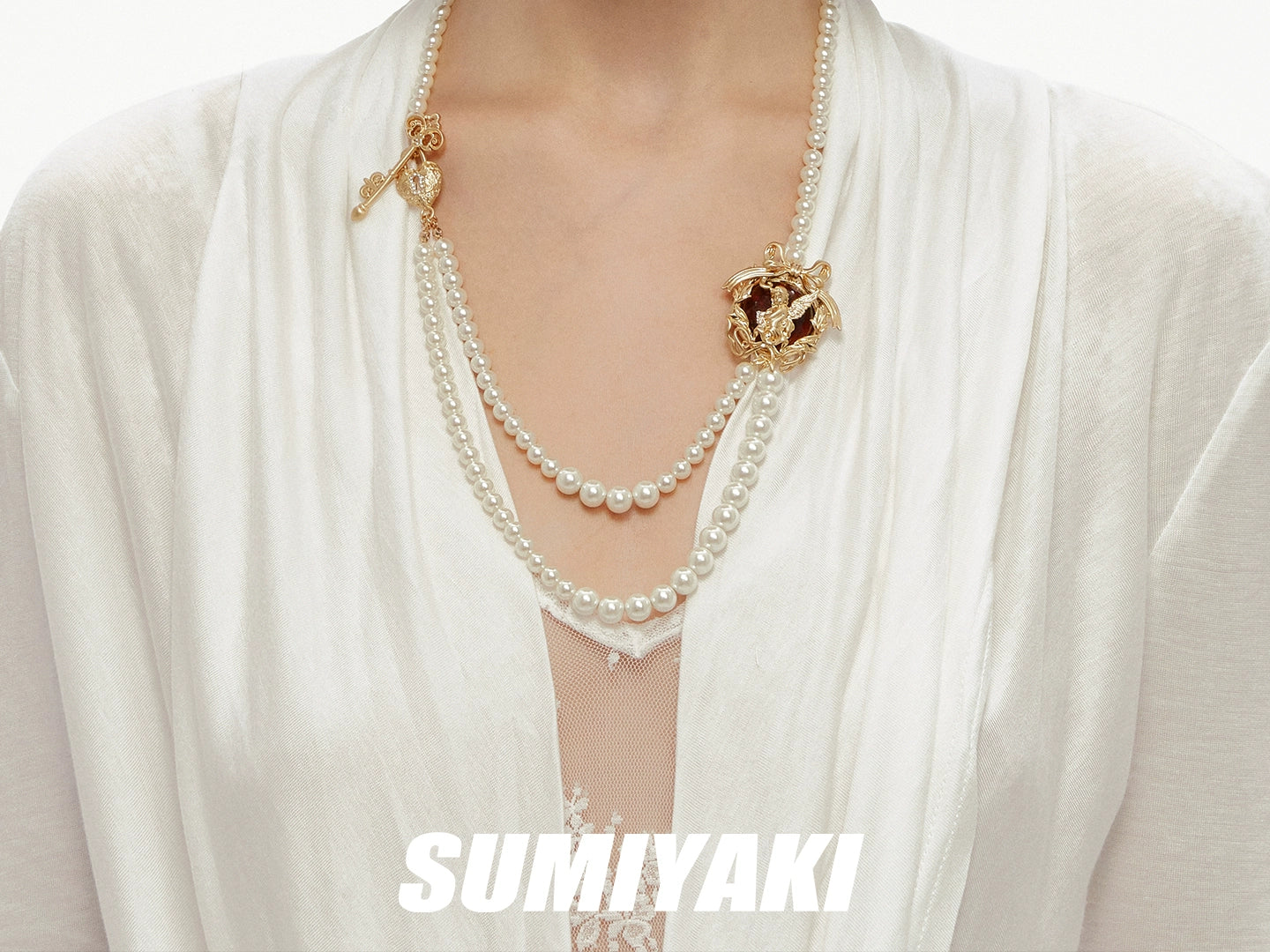 SUMIYAKI Pearl Long Vintage Necklace
