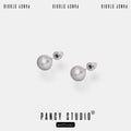 PANCY Low-key Elegant Silver Gray Pearl Stud Earrings