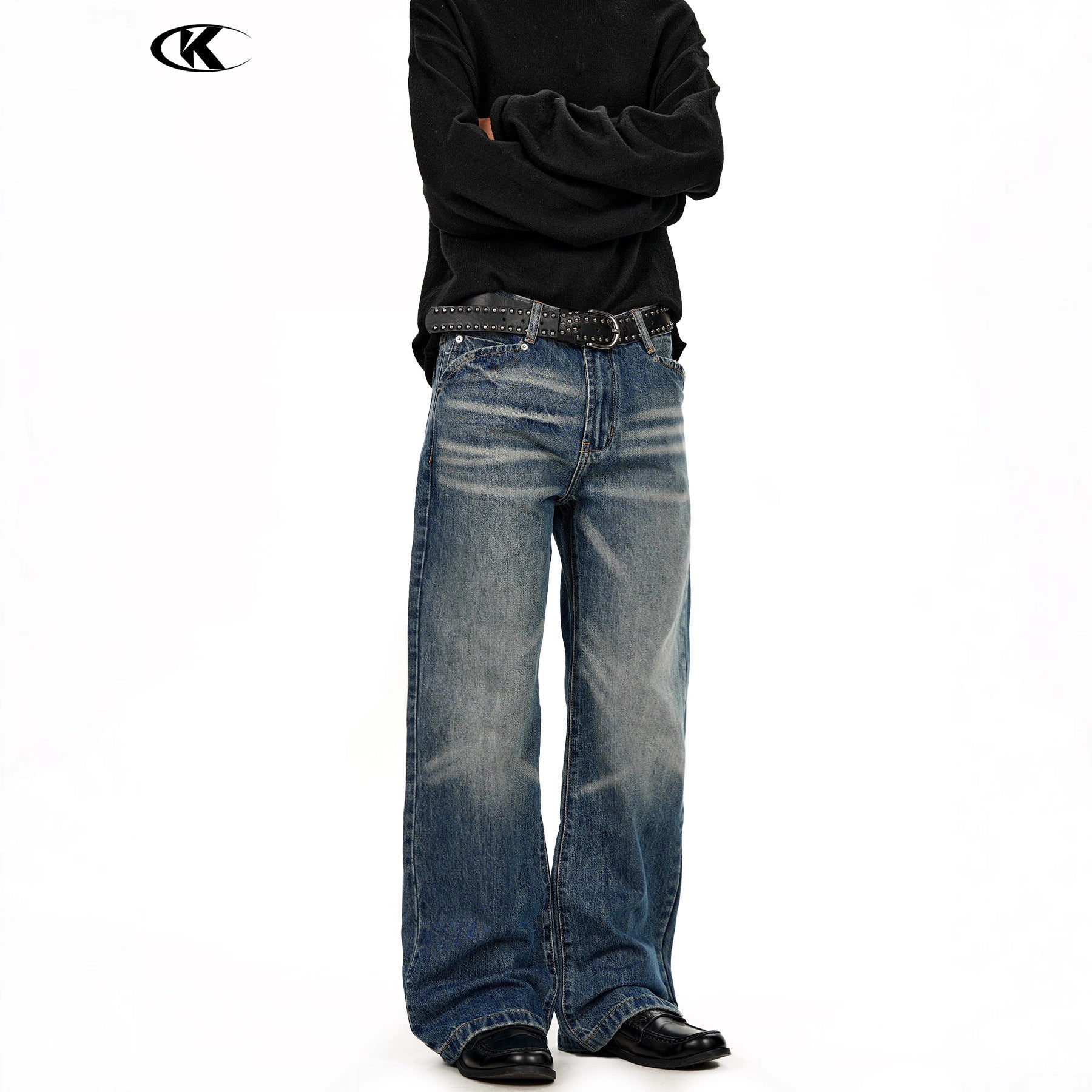 11KN Gradual Change Loose Versatile Straight Jeans