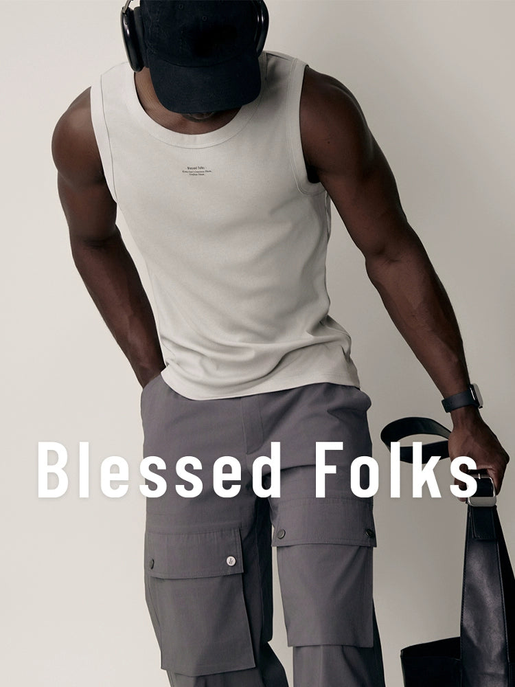 Blessed Sport Slim Bottom Stretch Ribbed Vest