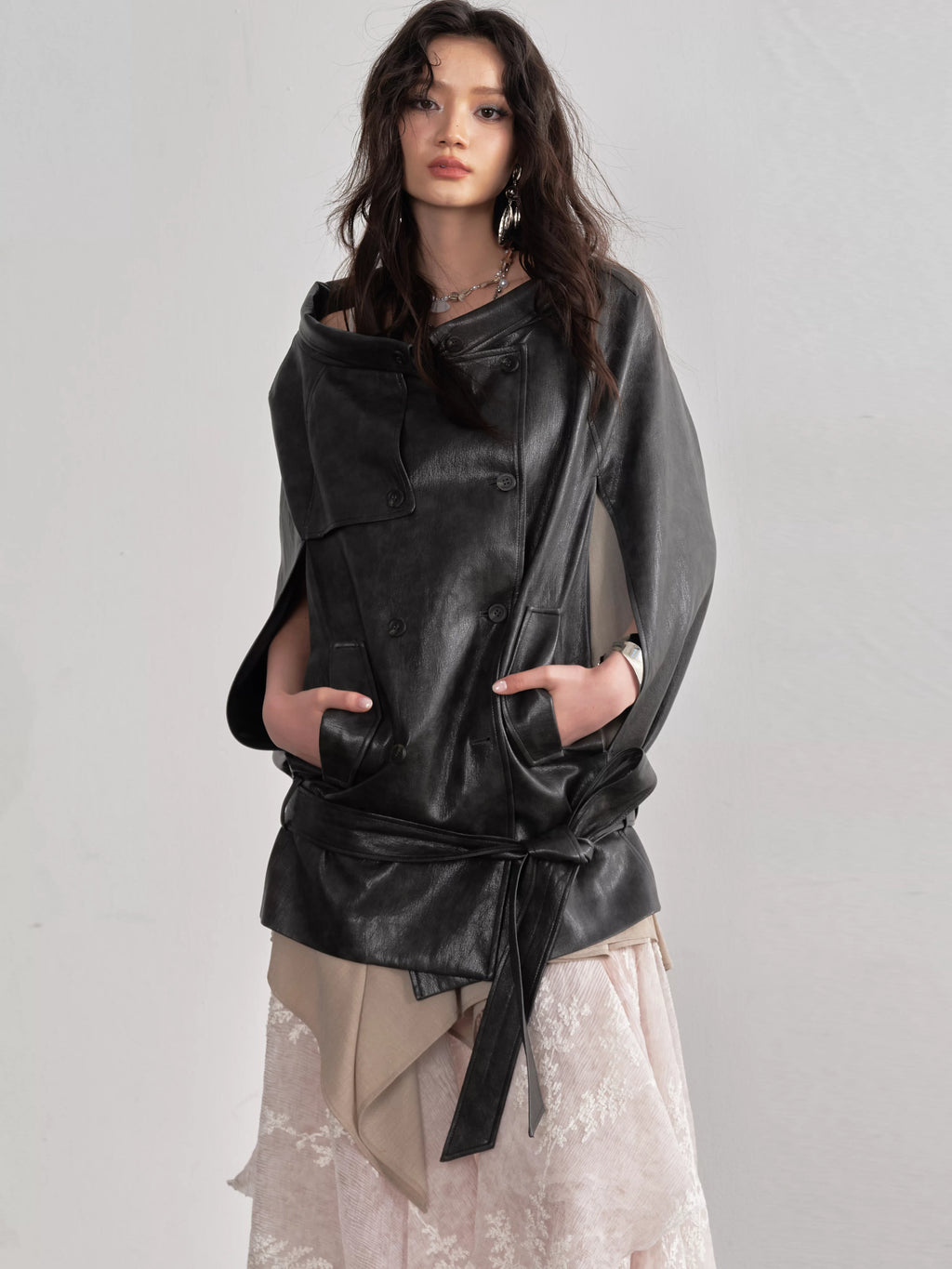 JNYLON Vintage Cape-style Shawl Jacket