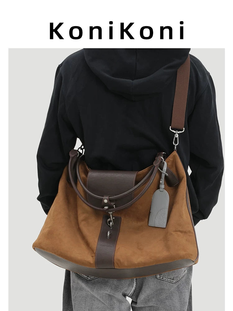 KoniKoni Leather Large Capacity Tote Bag