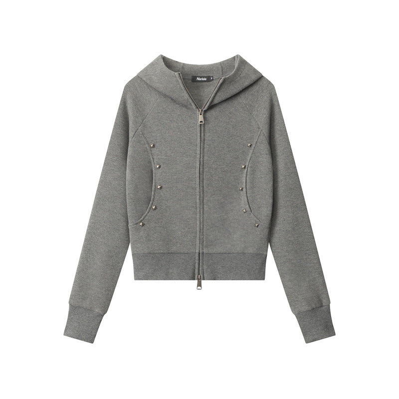 Nariele Shoulder Slim Short Double Zip Jacket