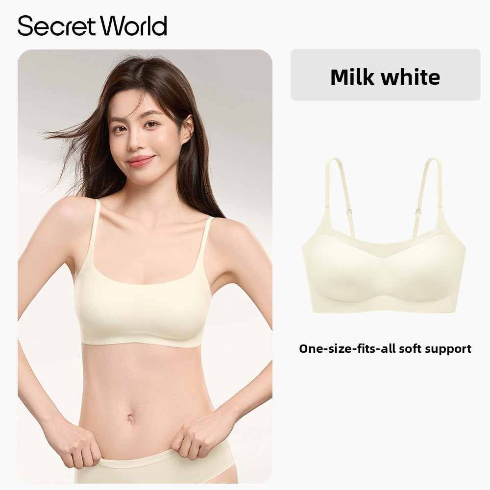 Secret World No Size Liquid Foundation Traceless Shoulder Strap Sports Bra