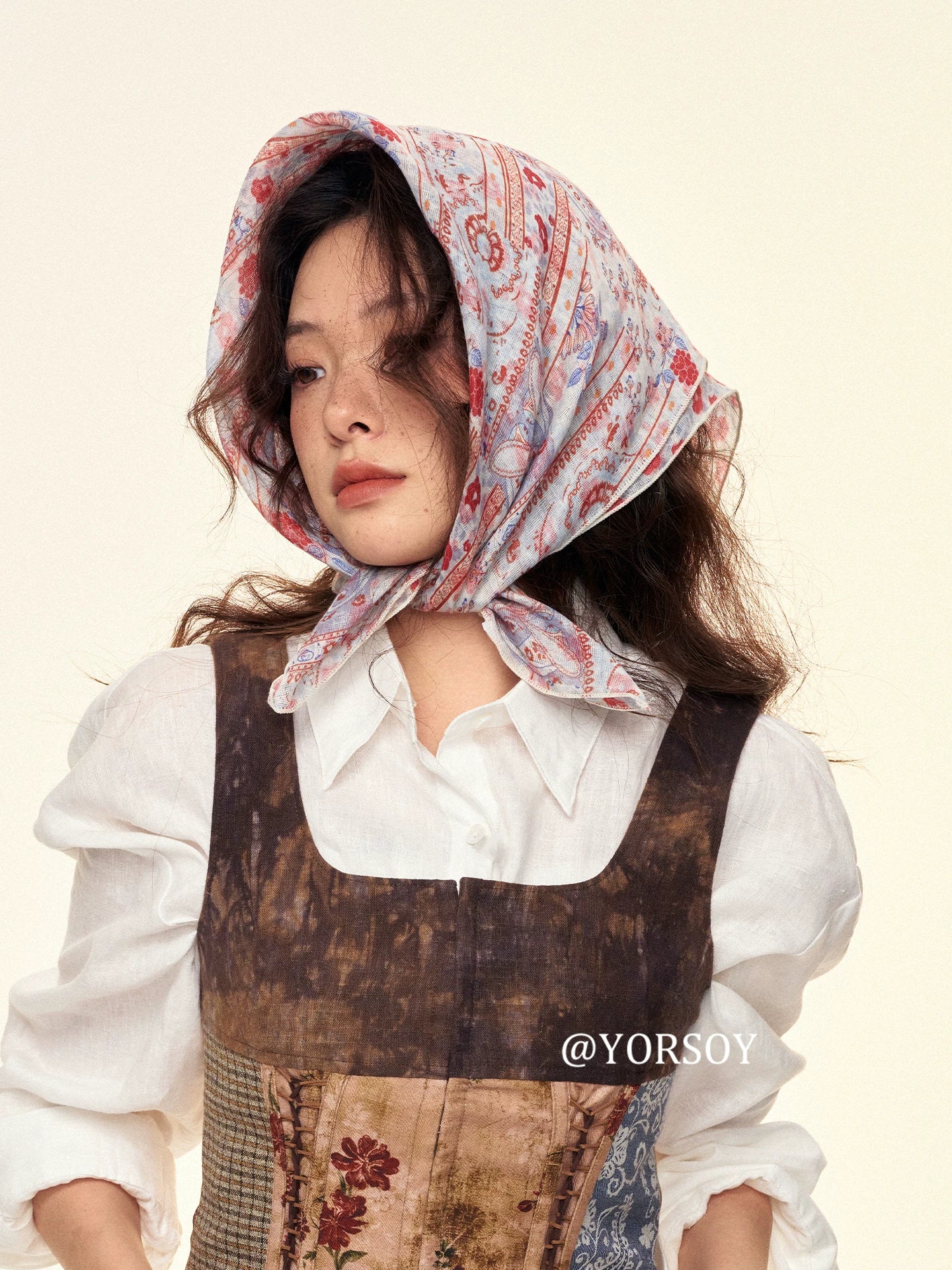 YORSOY Vintage Vacation Bag with Silk Scarf for Hair