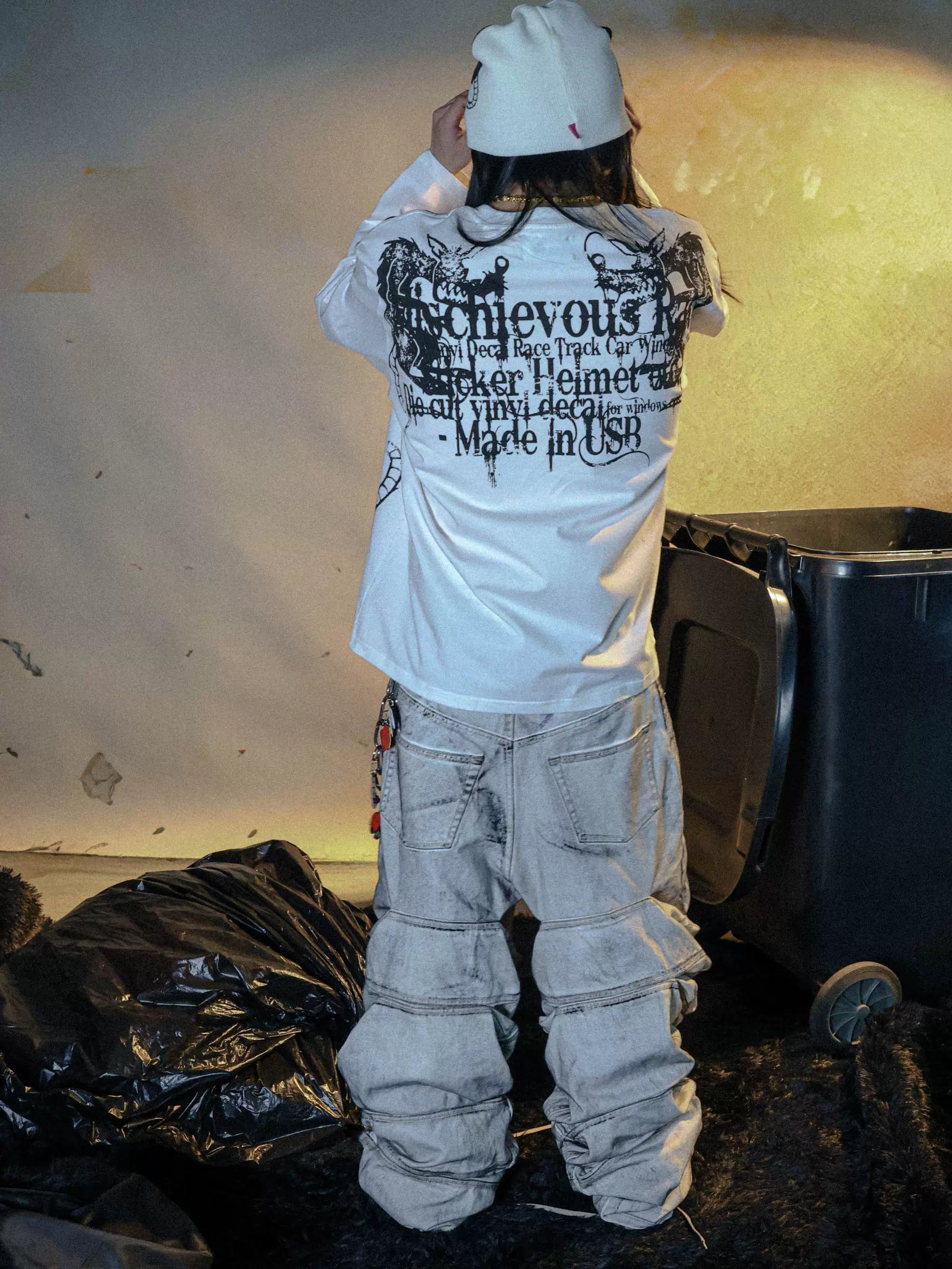 PCCVISION Casual Crew Neck Loose Long Sleeves