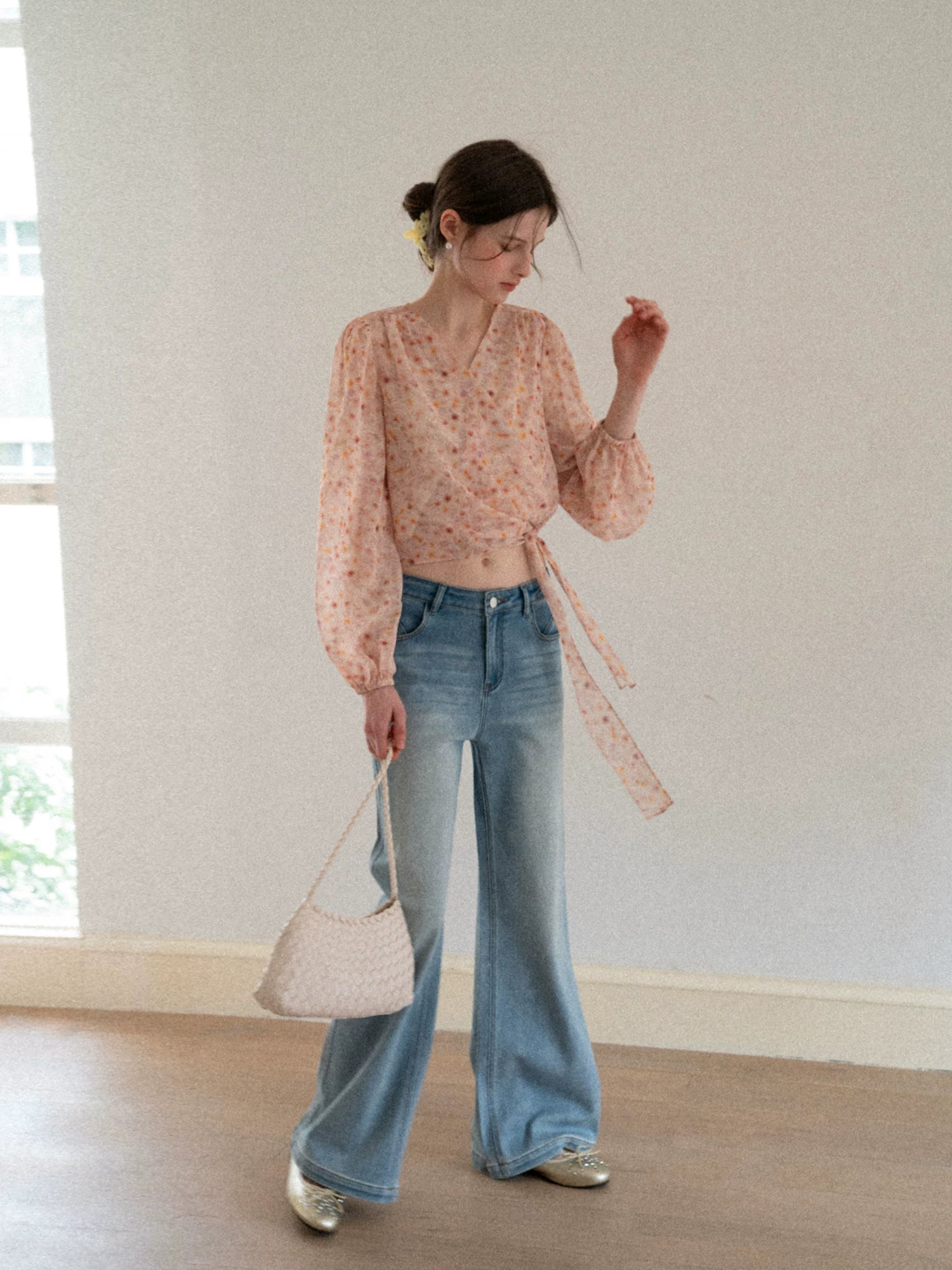 EGGKA Vintage Versatile Low-rise Straight Jeans