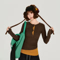 Girlyhalo Casualfake Two-piece Bottomlong Sleeves