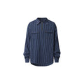 DIMC Vintage Striped Half Zip Long Sleeve Shirt