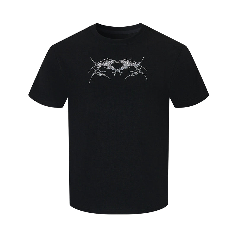 SGW "Wings of Thorns" Hot Diamond Subculture Elastic Slim Sleeve Short Sleeve Tee