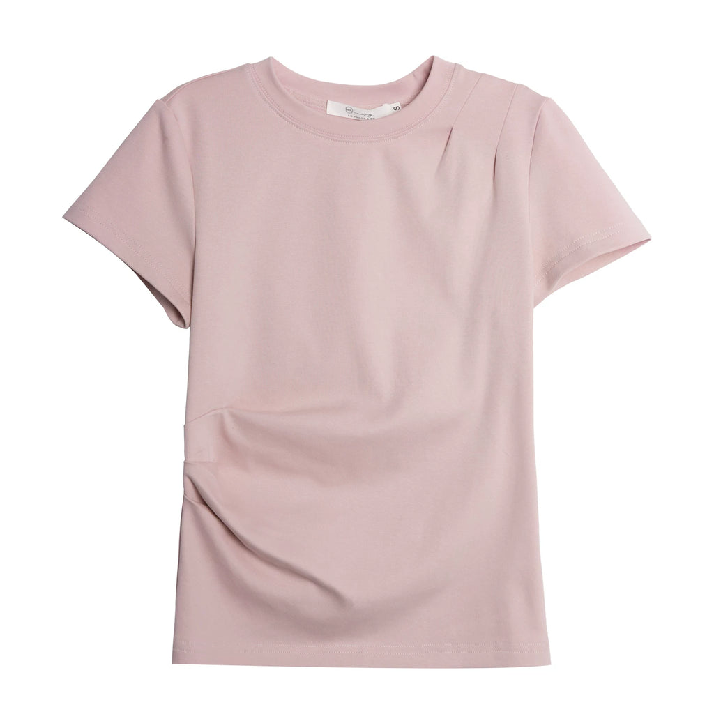 XUJING Crew Neck Shoulder Versatile Skinny Tee