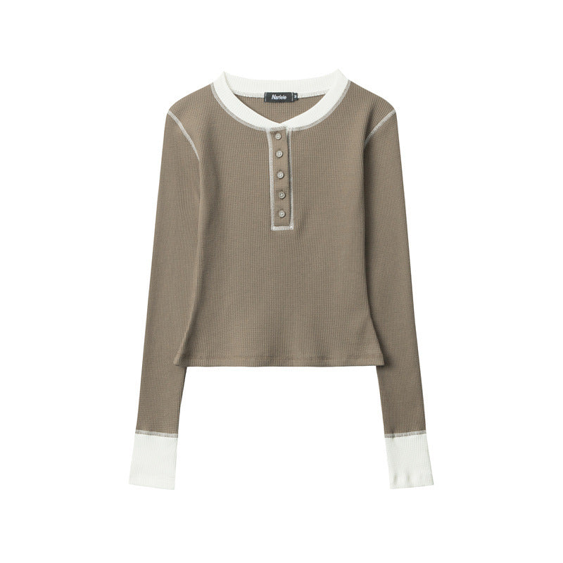 Nariele Babes Fake Two Piece Splicing Long Sleeve