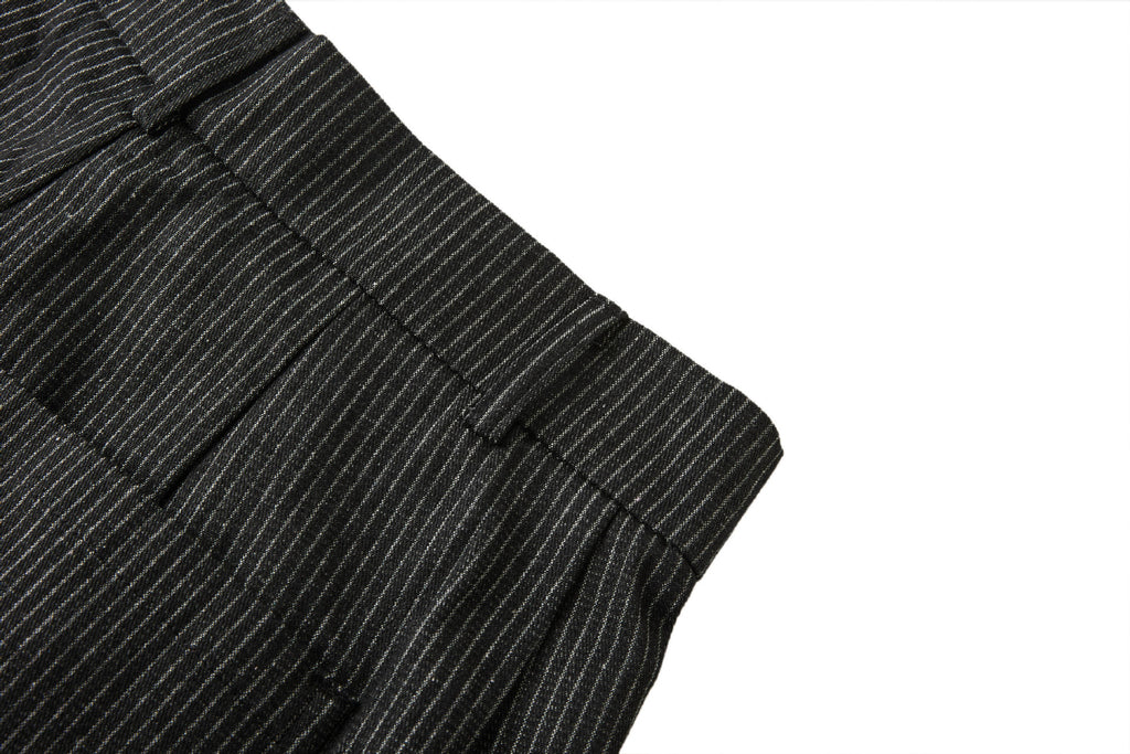 EME Striped Vintage Pleated Casual Trousers