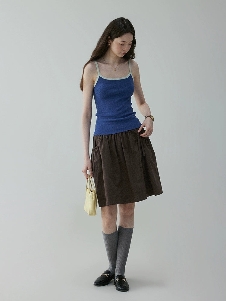 VOOE Vintage High Waist Strap Skirt