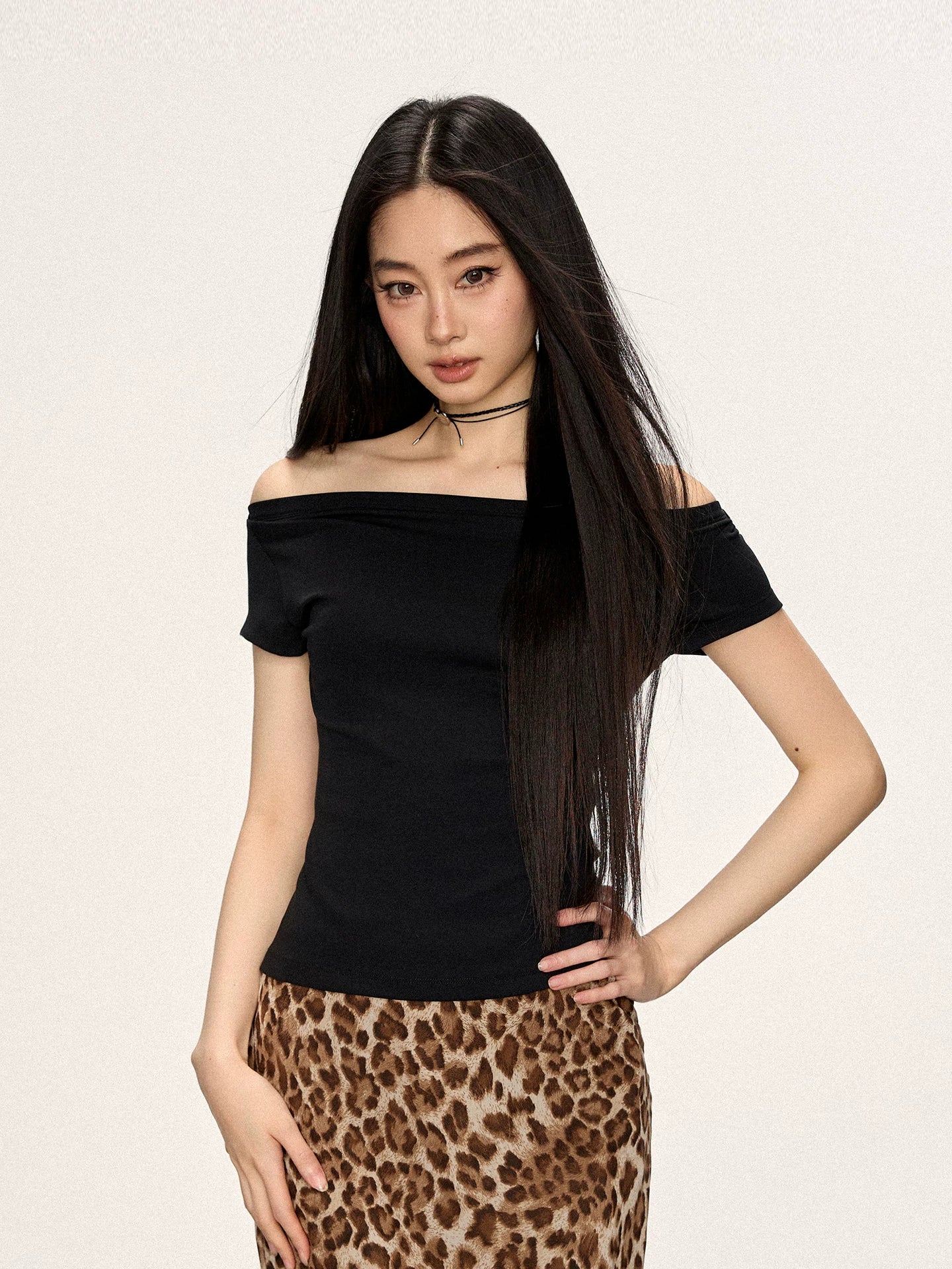 Cherry Melody Shoulder Two Slim Tee