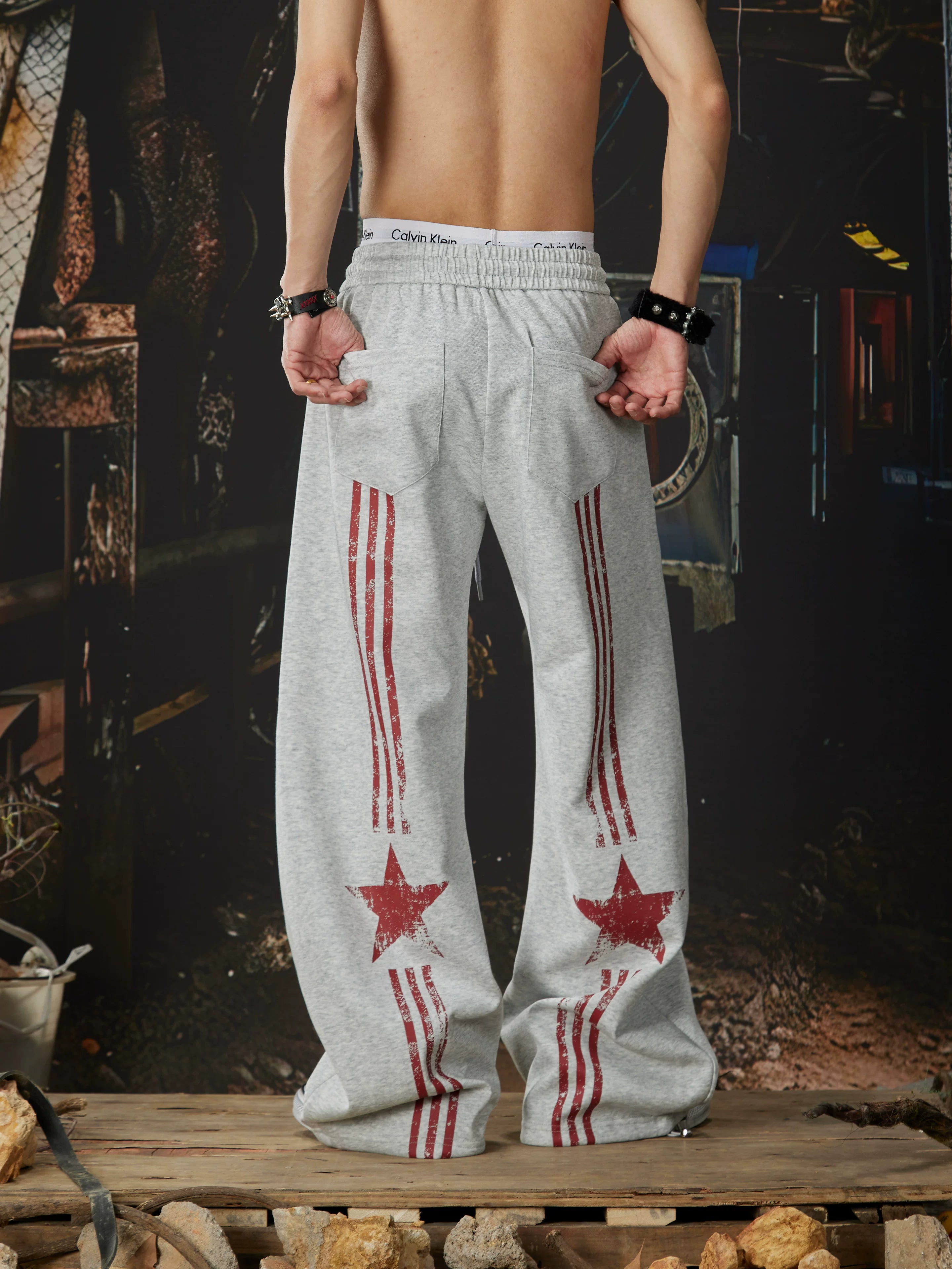 NUndeFineD Totem Print Loose Casual Sweatpants
