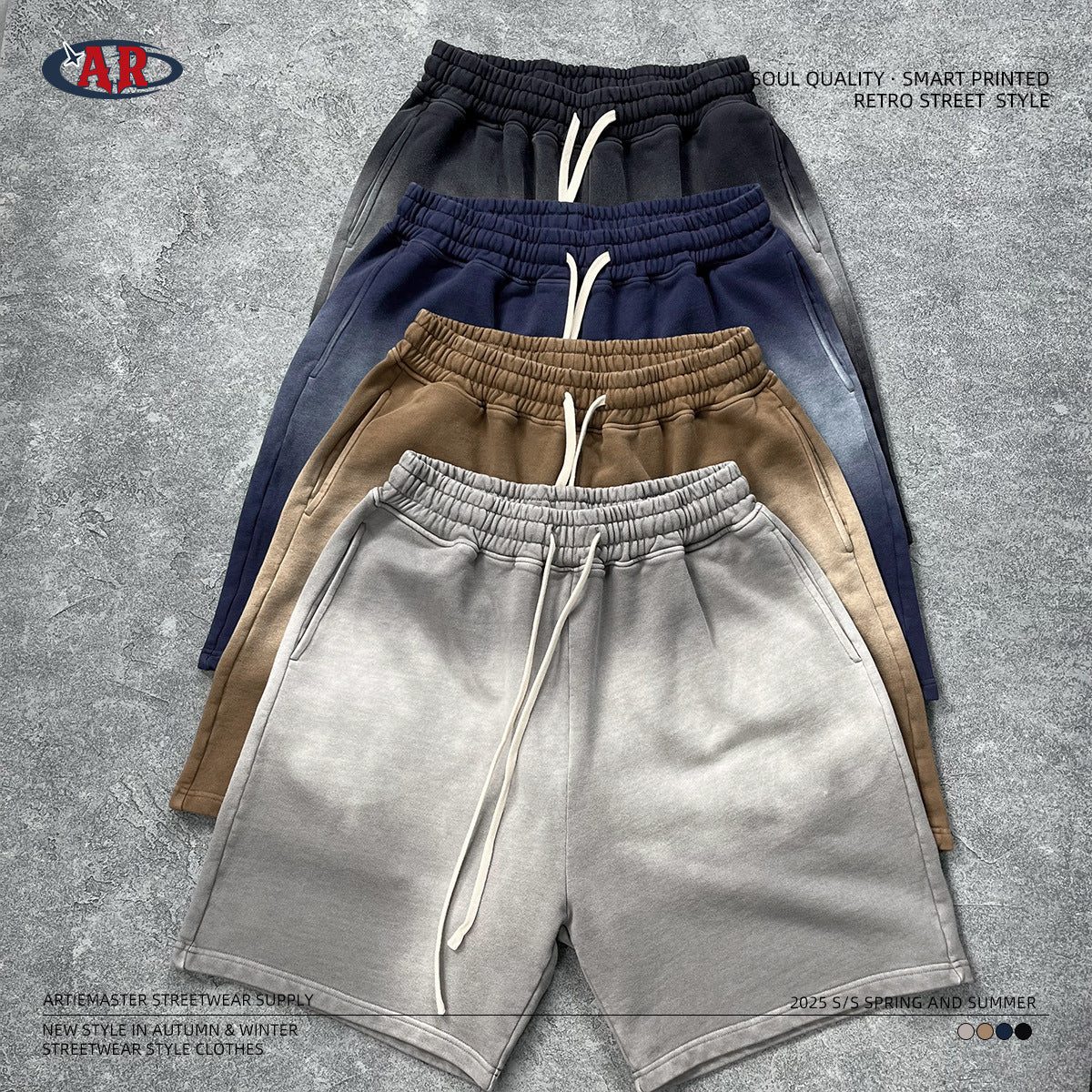 ARTIE Spray-dyed Old Trendy Shorts