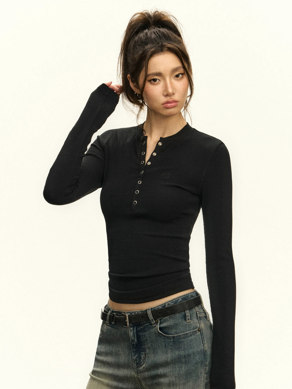 Ariseism Henry Collar Versatile Slim Sleeve
