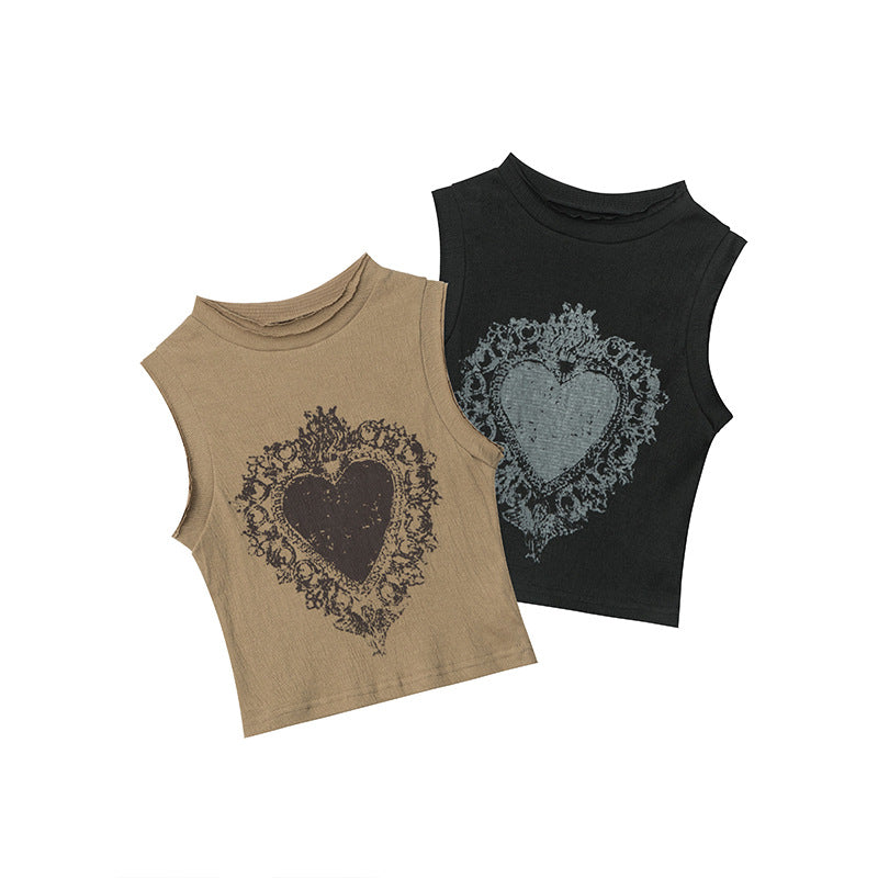 Nariele Vintage Design Love Printed Vest