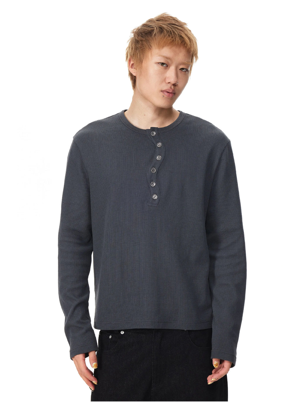 EK Casual Waffle Pullover Long Sleeve