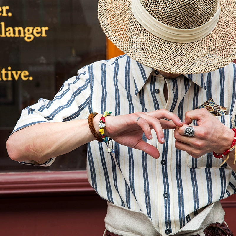 SOARIN Vintage Striped Short Sleeve Shirt