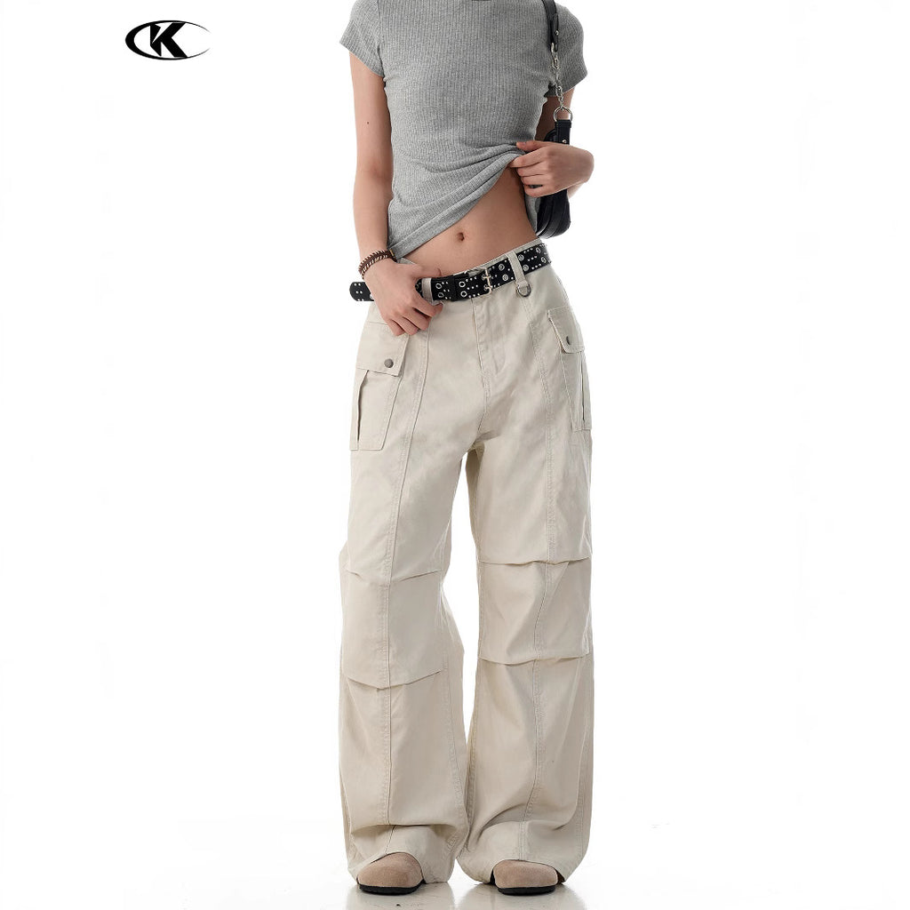 11KN Retro Straight-leg Micro-pull Overalls