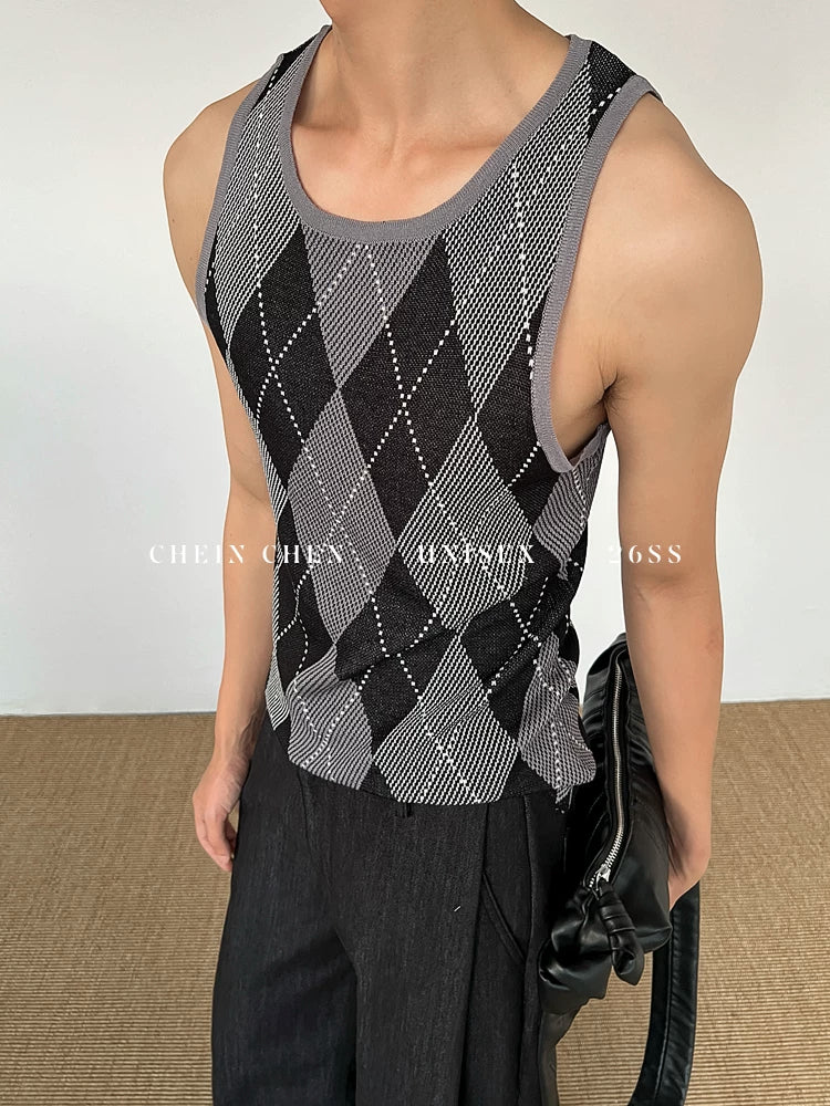 Chein Niche Premium Rhombus Woolen Vest