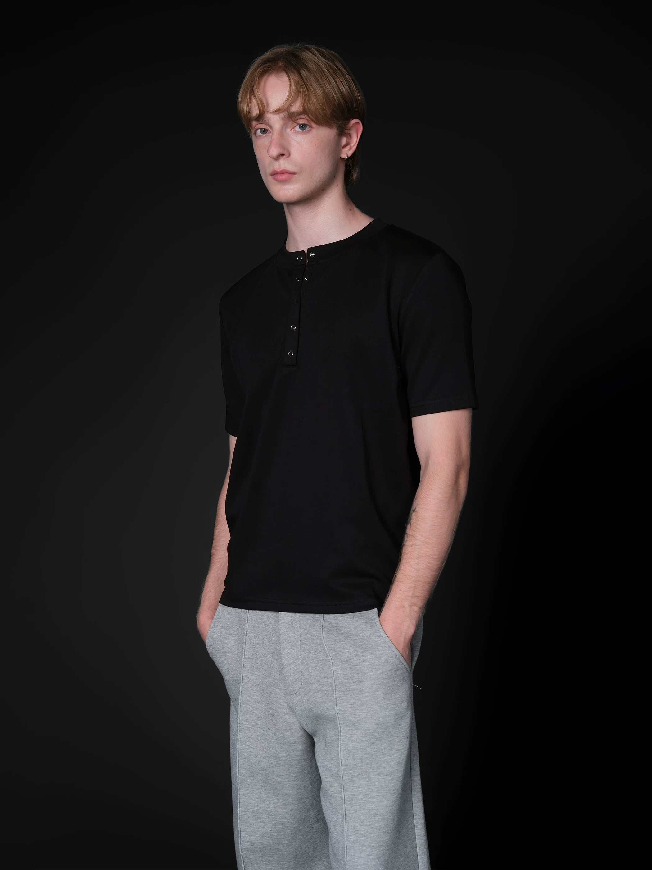Set for life Modal Cloud Sense Henry Collar Short Sleeve