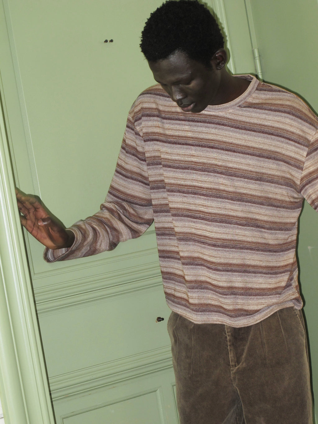 VLABMADE Lazy Vibe Vintage Striped Loose Long Sleeve