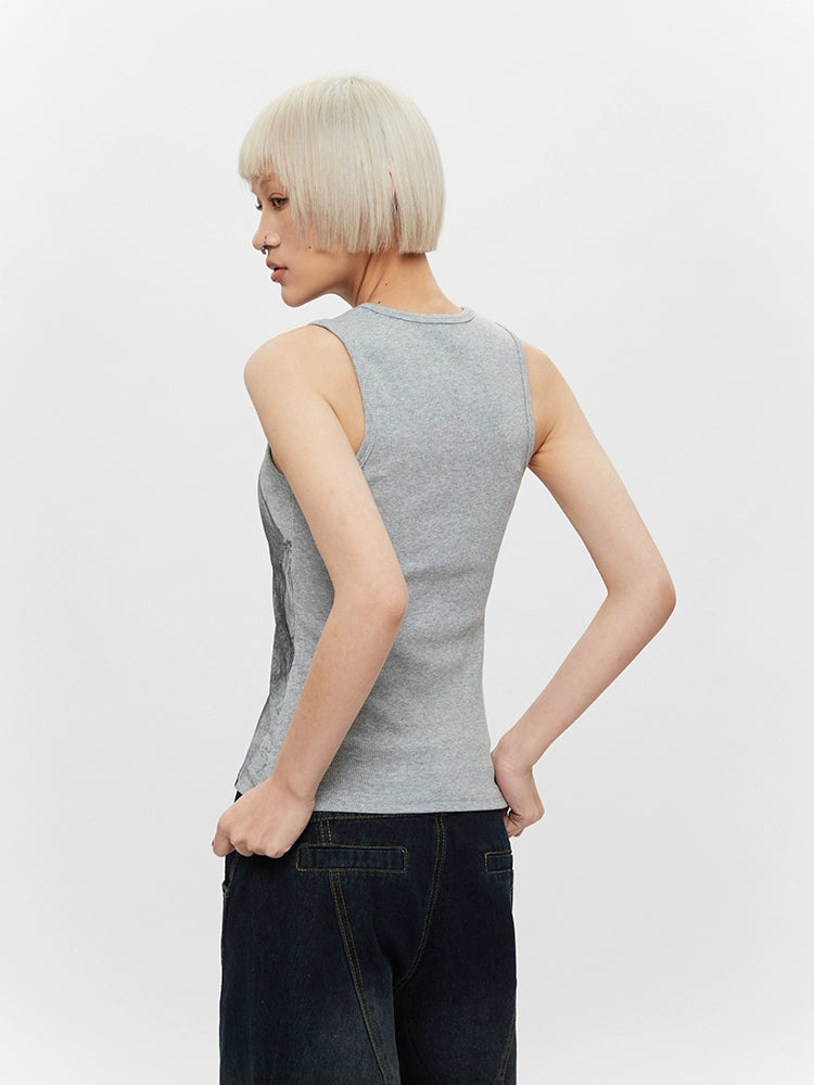 AIRHOOD Retro Printed I-shaped Sling Vest