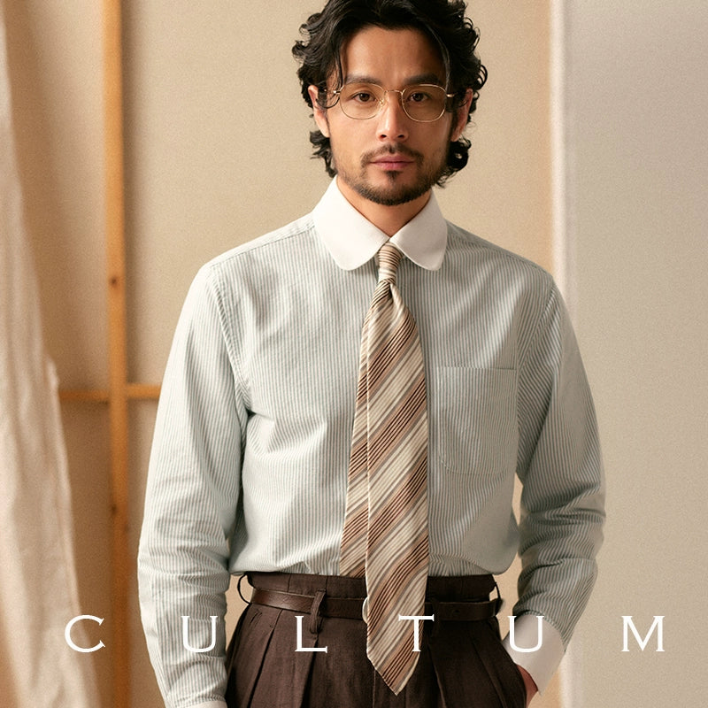 CULTA Eaton Collar Striped Long-sleeved Shirt