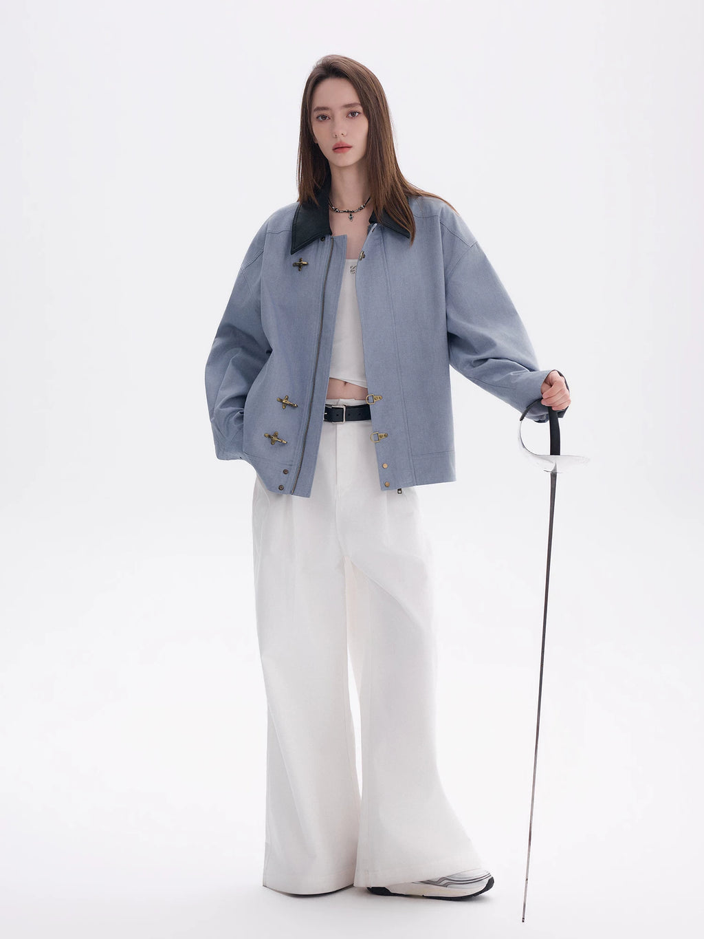 CHOR Lapel Korean Simple Cropped Jacket